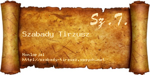 Szabady Tirzusz névjegykártya